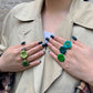 Flower Power ring - Poppy - Bright green