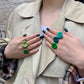 Flower Power ring - Fireweed - Olive green