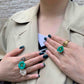 Flower Power ring - Fireweed - Turquoise blue