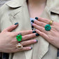 Flower Power ring - Poppy - Turquoise blue