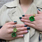 Flower Power ring - Fireweed - Bright green