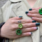 Flower Power ring - Fireweed - Crocodile green