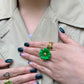 Flower Power ring - Fireweed - Bright green