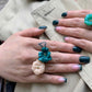 Flower Power ring - Poppy - White