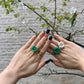 Flower Power ring - Poppy - White