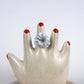 Flower Power ring - Buttercup - Speckled white