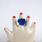 Flower Power ring - Buttercup - Royal blue