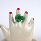 Flower Power ring - Buttercup - Jade green