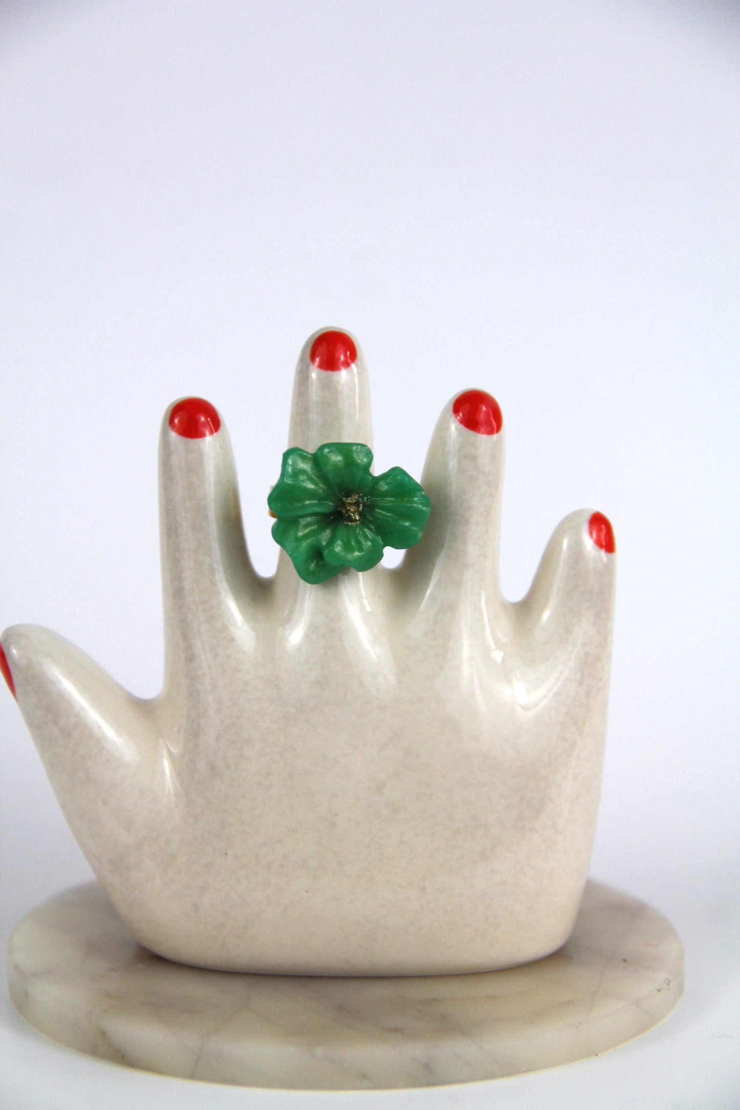 Flower Power ring - Buttercup - Jade green