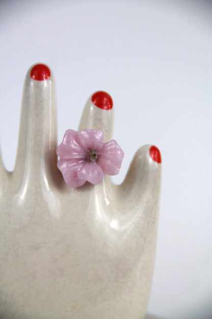 Flower Power ring - Buttercup - Pearly pink