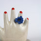 Flower Power ring - Buttercup - Pearly blue