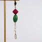 Freshwater pearl ELODIE earrings - Pink and Jade green