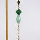 Freshwater pearl ELODIE earrings - Jade green and Pearly light blue