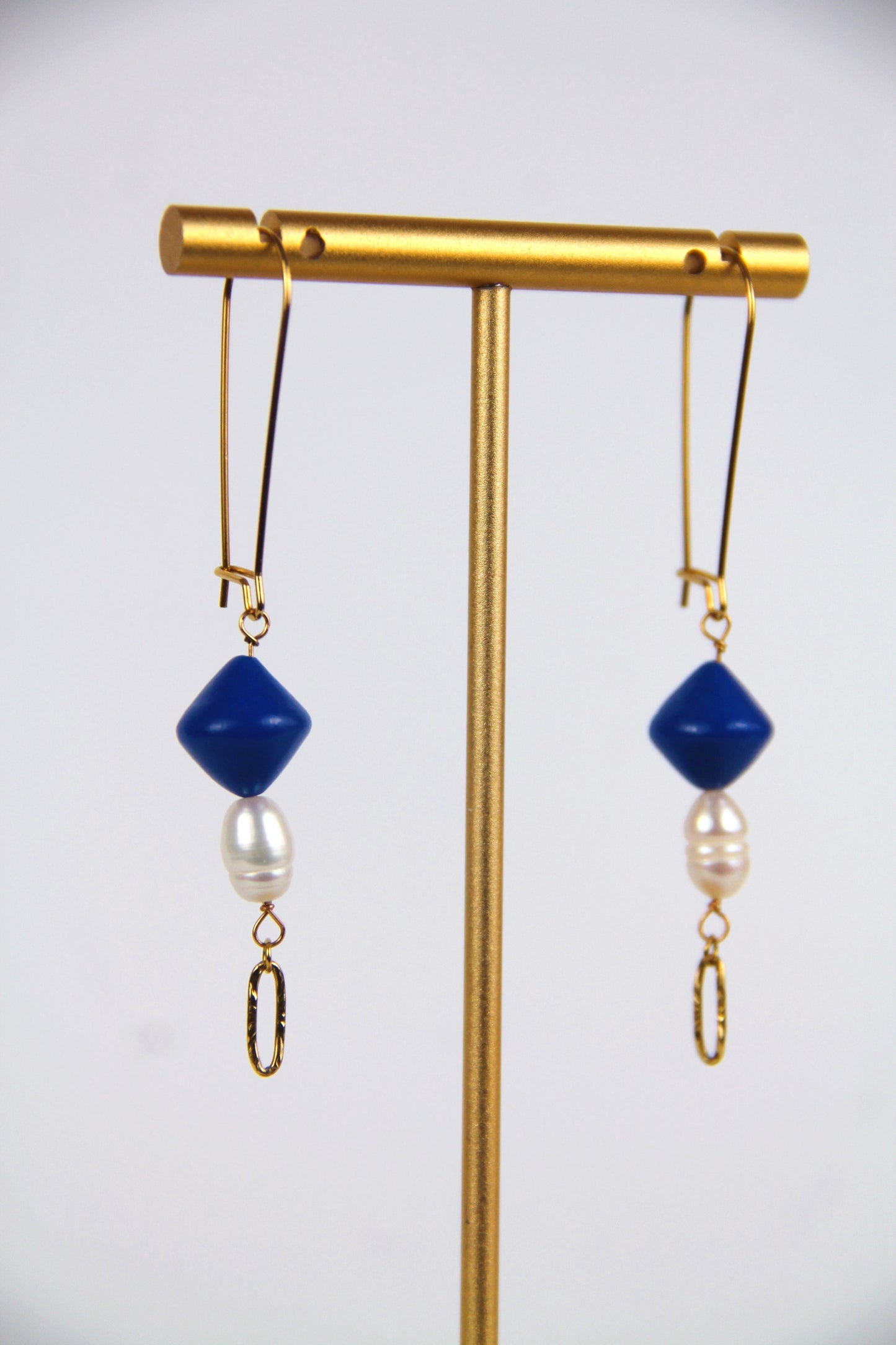 Freshwater pearl ODETTE earrings - Blue