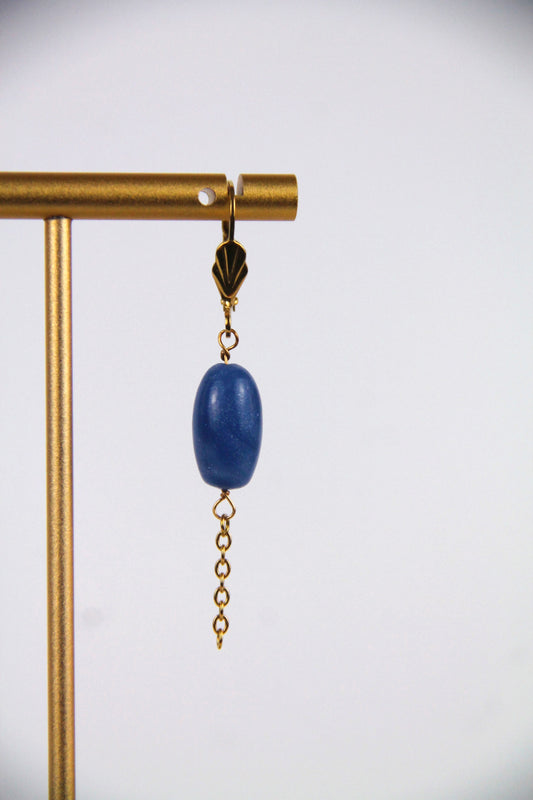 EMI bead earrings - Pearly blue