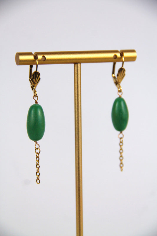 EMI bead earrings - Jade green