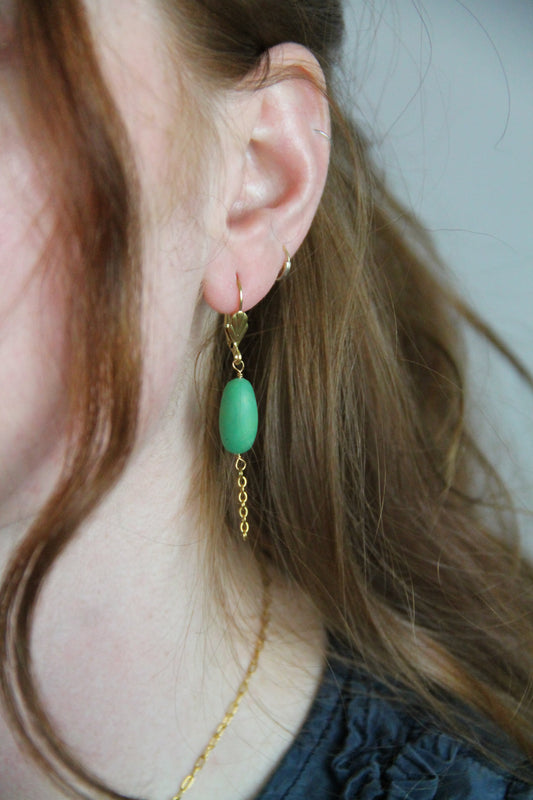 EMI bead earrings - Jade green