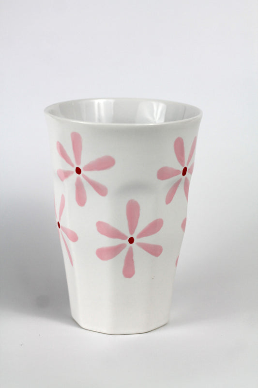 Porcelain FLOWER latte mug - Pink