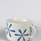 Porcelain FLOWER cappuccino mug - Blue