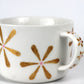 Porcelain FLOWER cappuccino mug - Gold