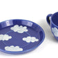 Porcelain CLOUD coffee mug and coaster set - White