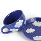 Porcelain CLOUD coffee mug and coaster set - White