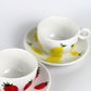 Porcelain FRUITY espresso mug and coaster set - Strawberry