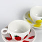 Porcelain FRUITY espresso mug and coaster set - Strawberry