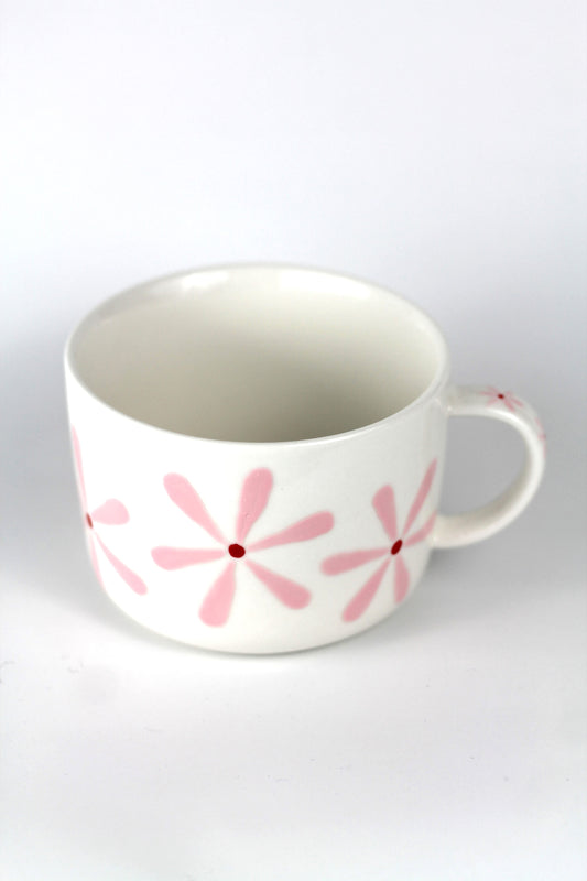 Porcelain FLOWER cappuccino mug - Pink