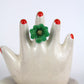 Flower Power ring - Fireweed - Jade green