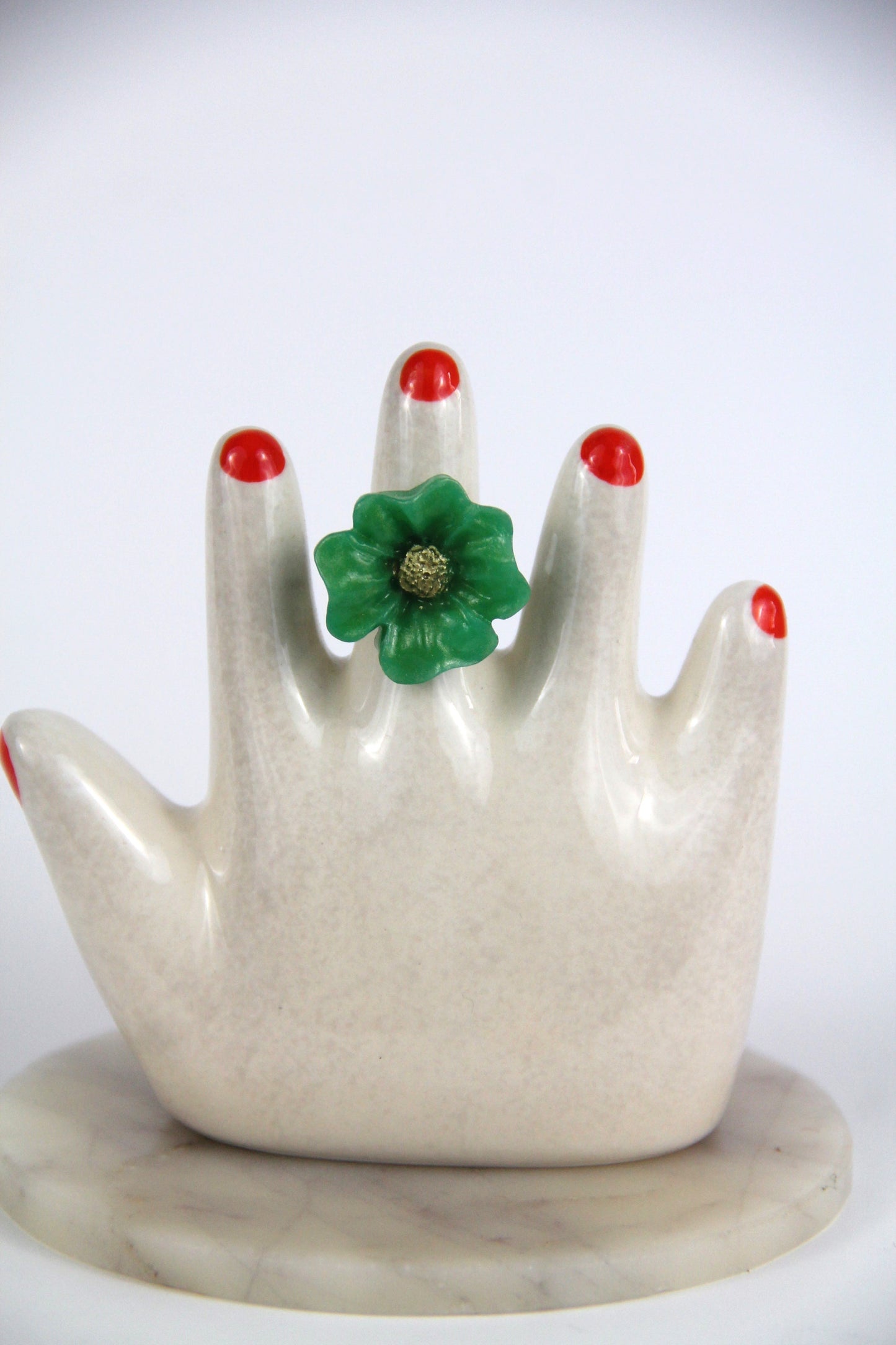 Flower Power ring - Fireweed - Jade green