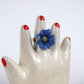Flower Power ring - Fireweed - Pearly blue