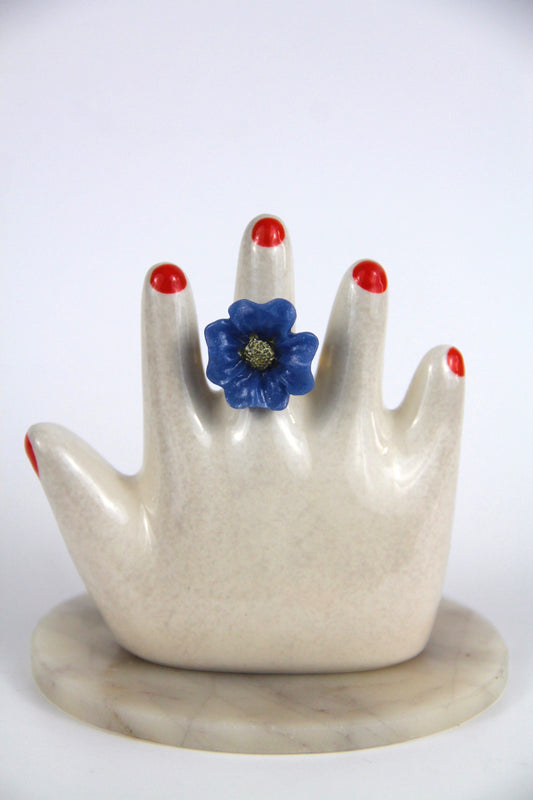 Flower Power ring - Fireweed - Pearly blue