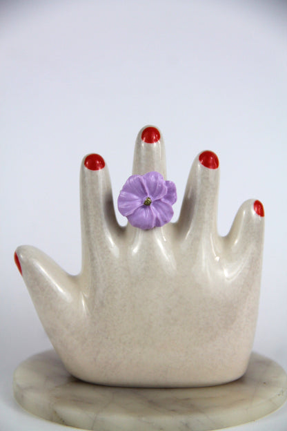 Flower Power ring - Poppy - Pastel purple