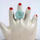 Flower Power ring - Poppy - Pearly light blue