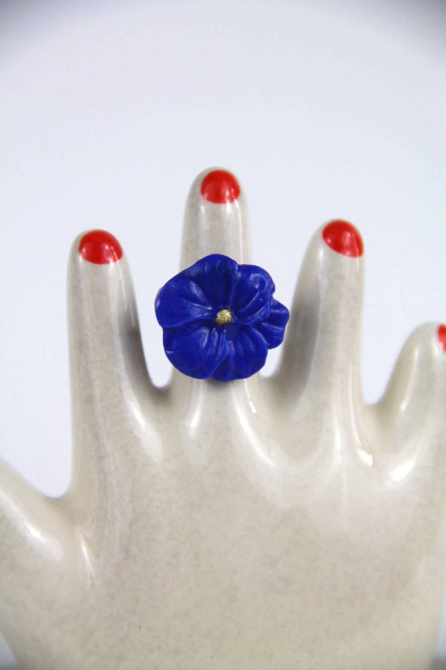 Flower Power ring - Poppy - Royal blue