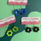 LOUISE flower earrings (charms) - Acid green