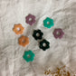 LOUISE flower earrings (charms) - Dark purple