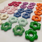 LOUISE flower earrings (charms) - Pastel pink