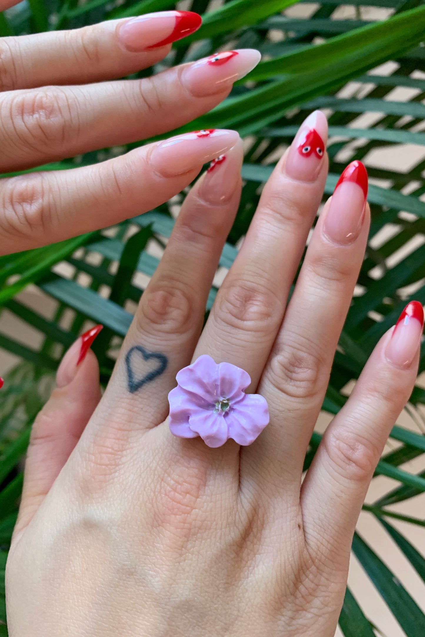 Flower Power ring - Buttercup - Pastel purple