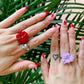 Flower Power ring - Buttercup - Pastel purple