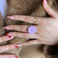Flower Power ring - Poppy - Pastel purple