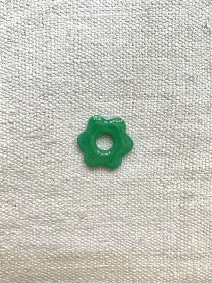 LOUISE flower earrings (charms) - Jade green