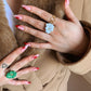 Flower Power ring - Buttercup - Speckled white
