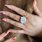 Flower Power ring - Buttercup - Speckled white