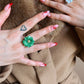 Flower Power ring - Fireweed - Jade green
