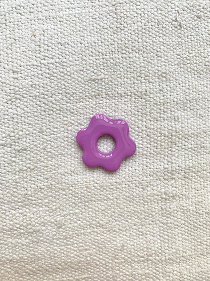LOUISE flower earrings (charms) - Bright purple