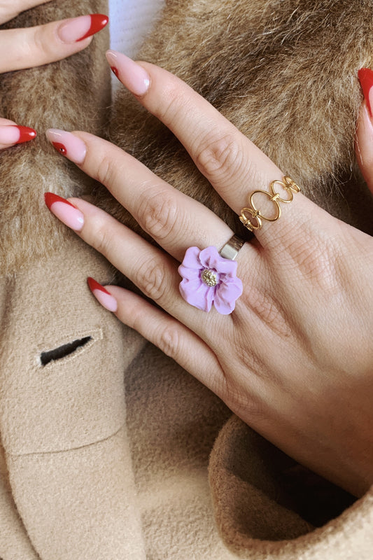 Flower Power ring - Fireweed - Pastel purple