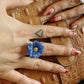 Flower Power ring - Fireweed - Pearly blue