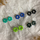 LOUISE flower earrings (charms) - Dark grey